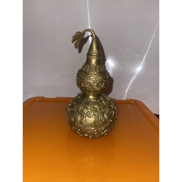 8.5'' brass sculpture wealth dragon pattern exorcise evil spirits gourd statue - Picture 4 of 6